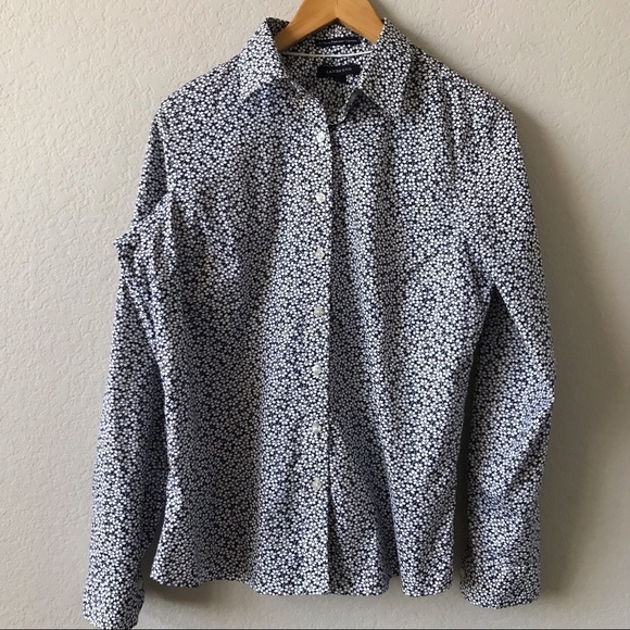 Lands' End Tops - LAND’S END No Iron Pinpoint Oxford Button Down 10